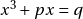 x^3 + px = q