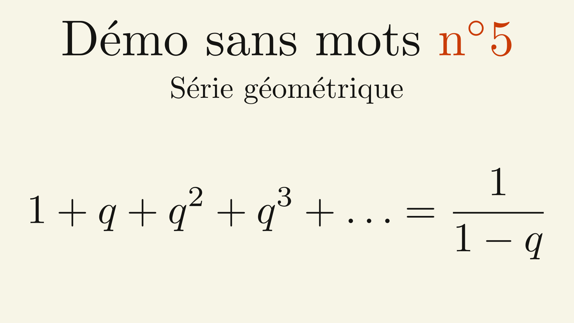 Série géométrique – DSM#5