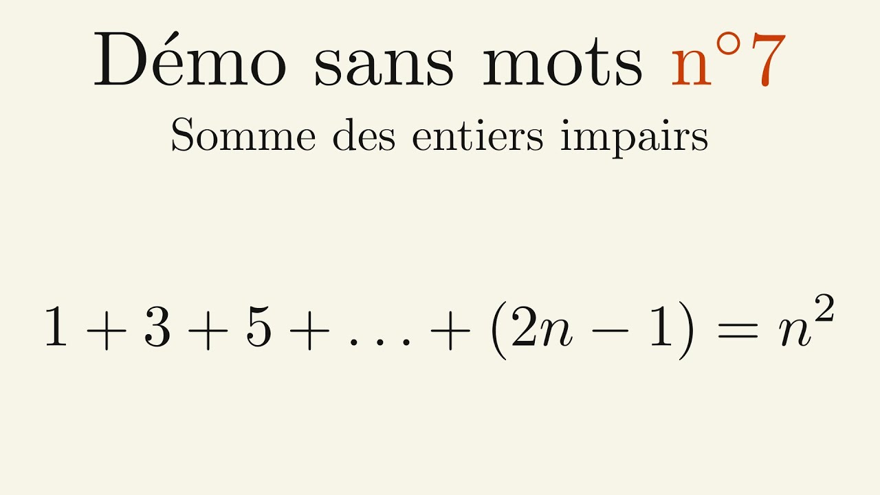 Somme des entiers impairs – DSM#7